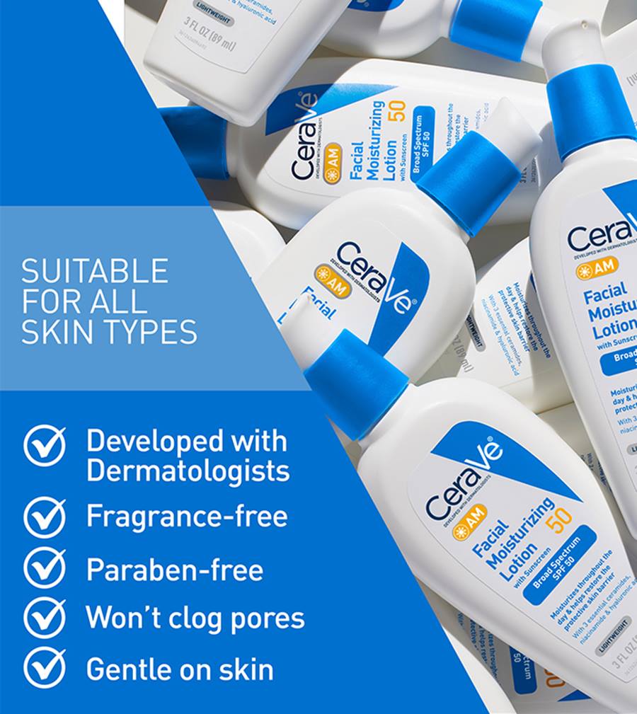 CeraVe AM Facial Moisturizing Lotion SPF 50 – 89ml
