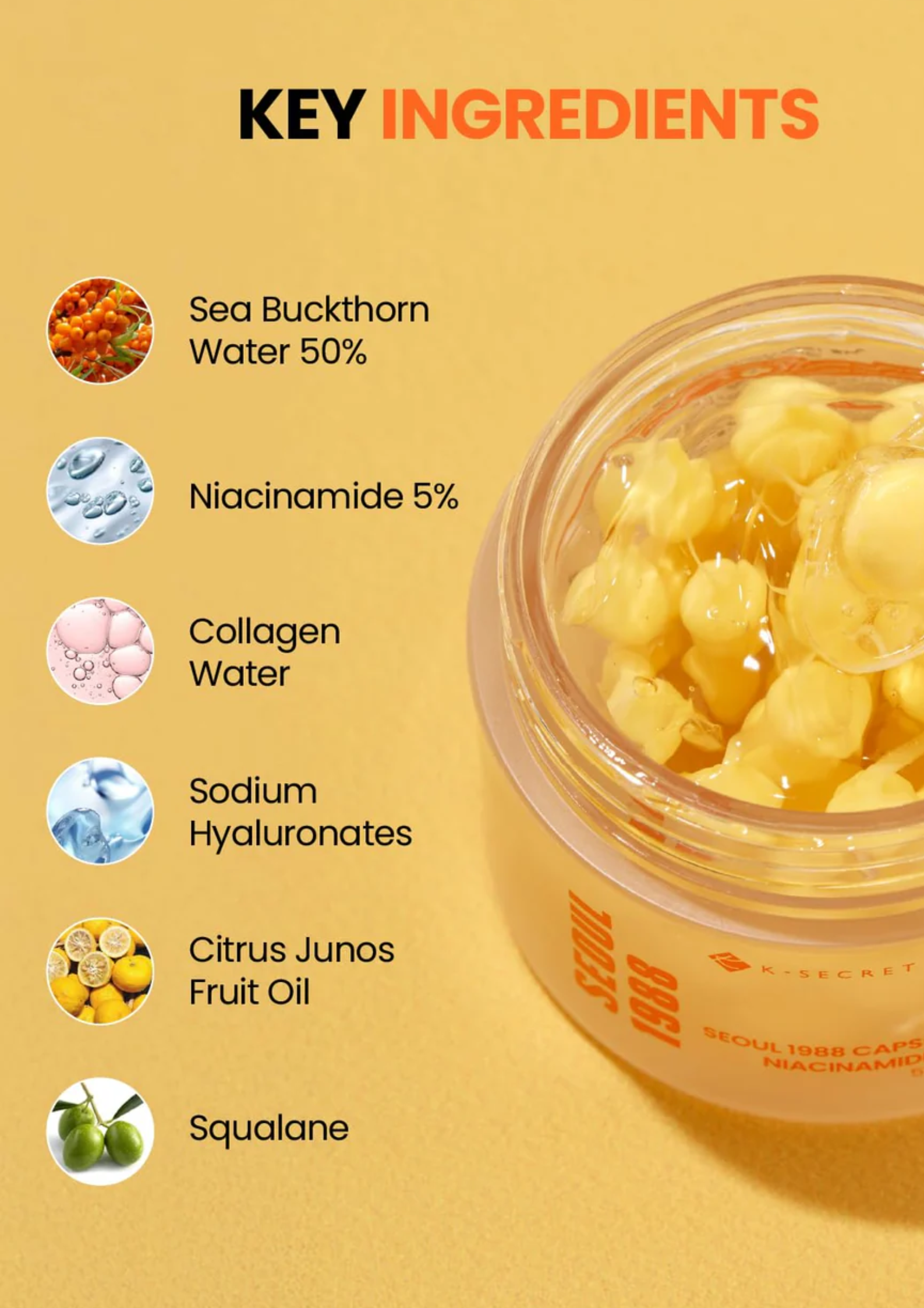 K-Secret Seoul 1988 Niacinamide 5% & Yuja Capsule Cream – 50ml