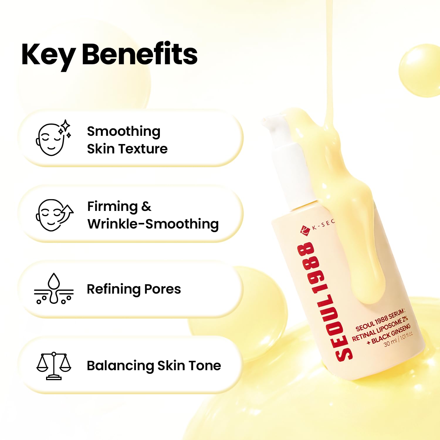 K-SECRET SEOUL 1988 Retinal Serum : Advanced Retinal Liposome 2% + Black Ginseng 30ml