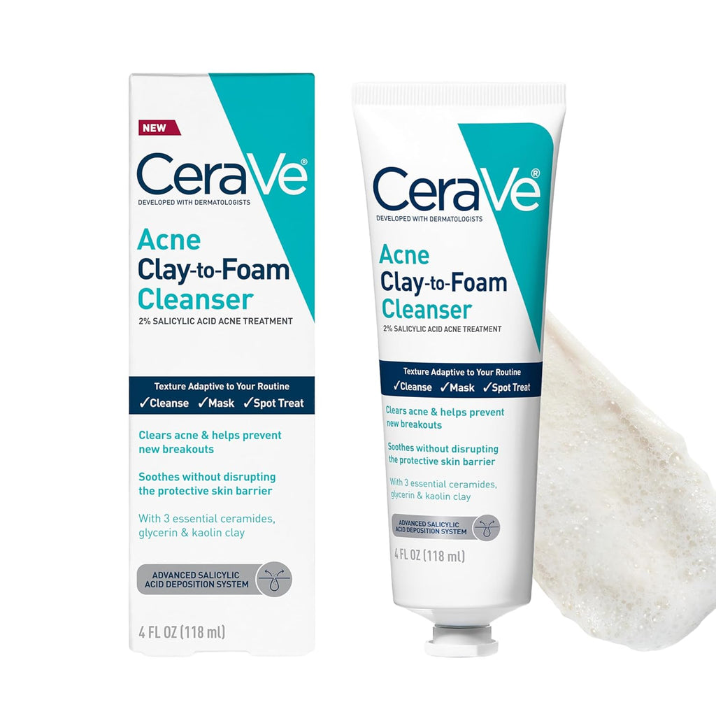 CeraVe Clay-to-Foam Acne Face Wash  118ml (4 oz)