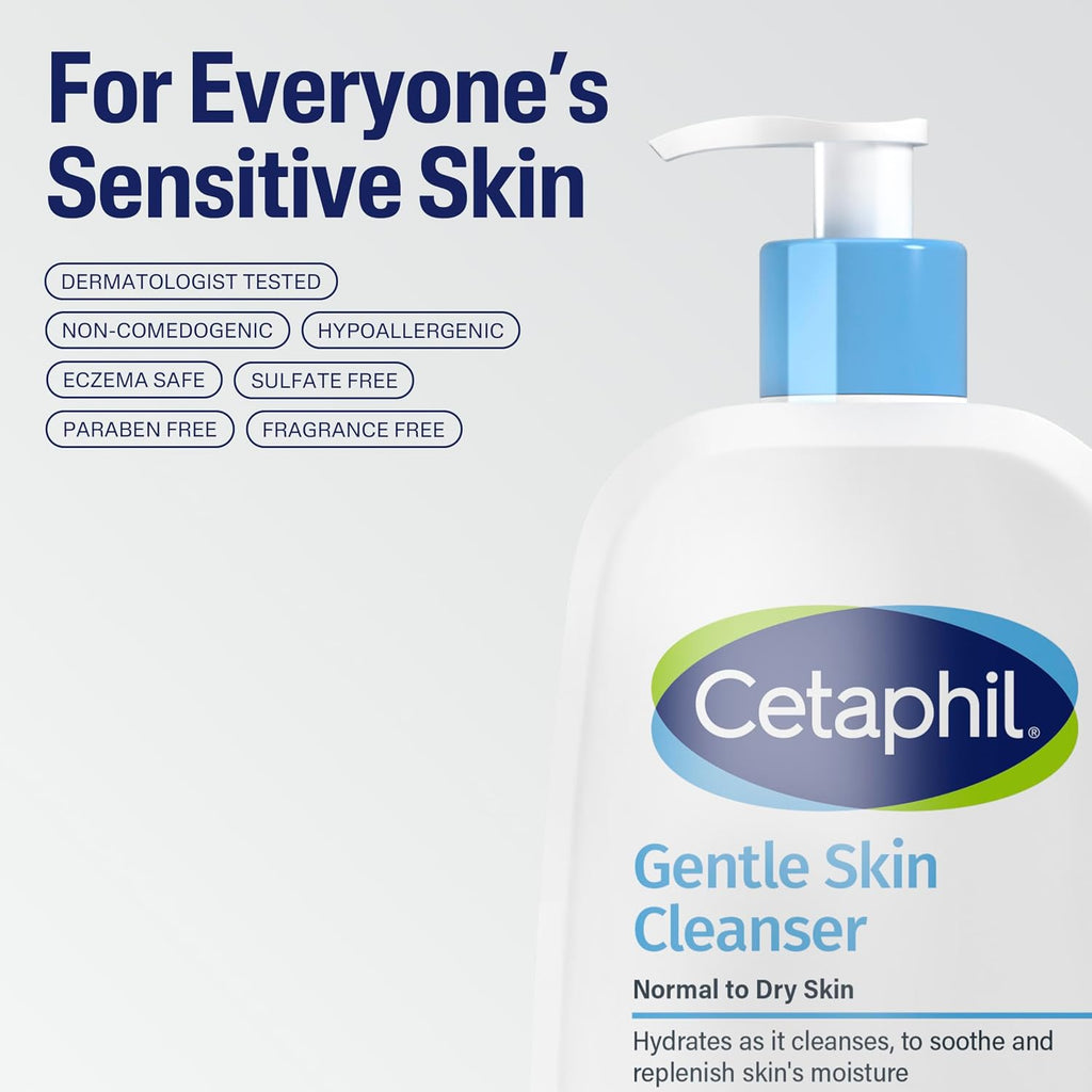 Cetaphil Hydrating Gentle Skin Cleanser for Dry to Normal Sensitive Skin – 4 oz / 118 mL