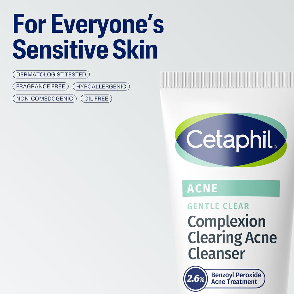 Cetaphil Gentle Clear Complexion Clarifying BPO Acne Cream Cleanser – 124ml