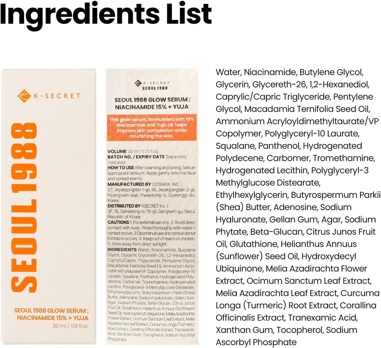 K-SECRET Seoul 1988 Glow Serum Niacinamide 15% + Yuja 30ml
