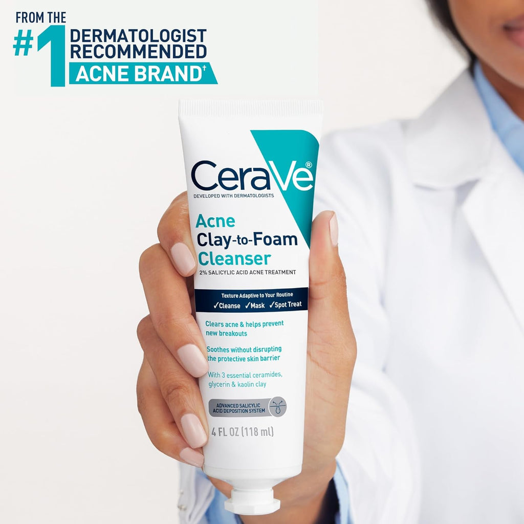 CeraVe Clay-to-Foam Acne Face Wash  118ml (4 oz)