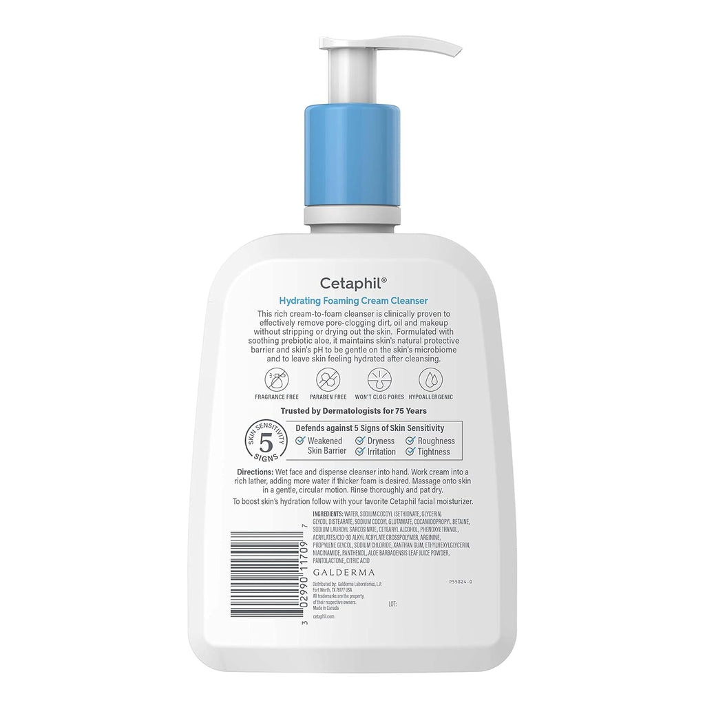 Cetaphil Hydrating Foaming Cream Cleanser  - 473ml (16 fl oz)