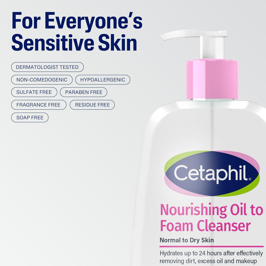 Cetaphil Nourishing Oil to Foam Facial Cleanser- 8 fl oz (237ml)