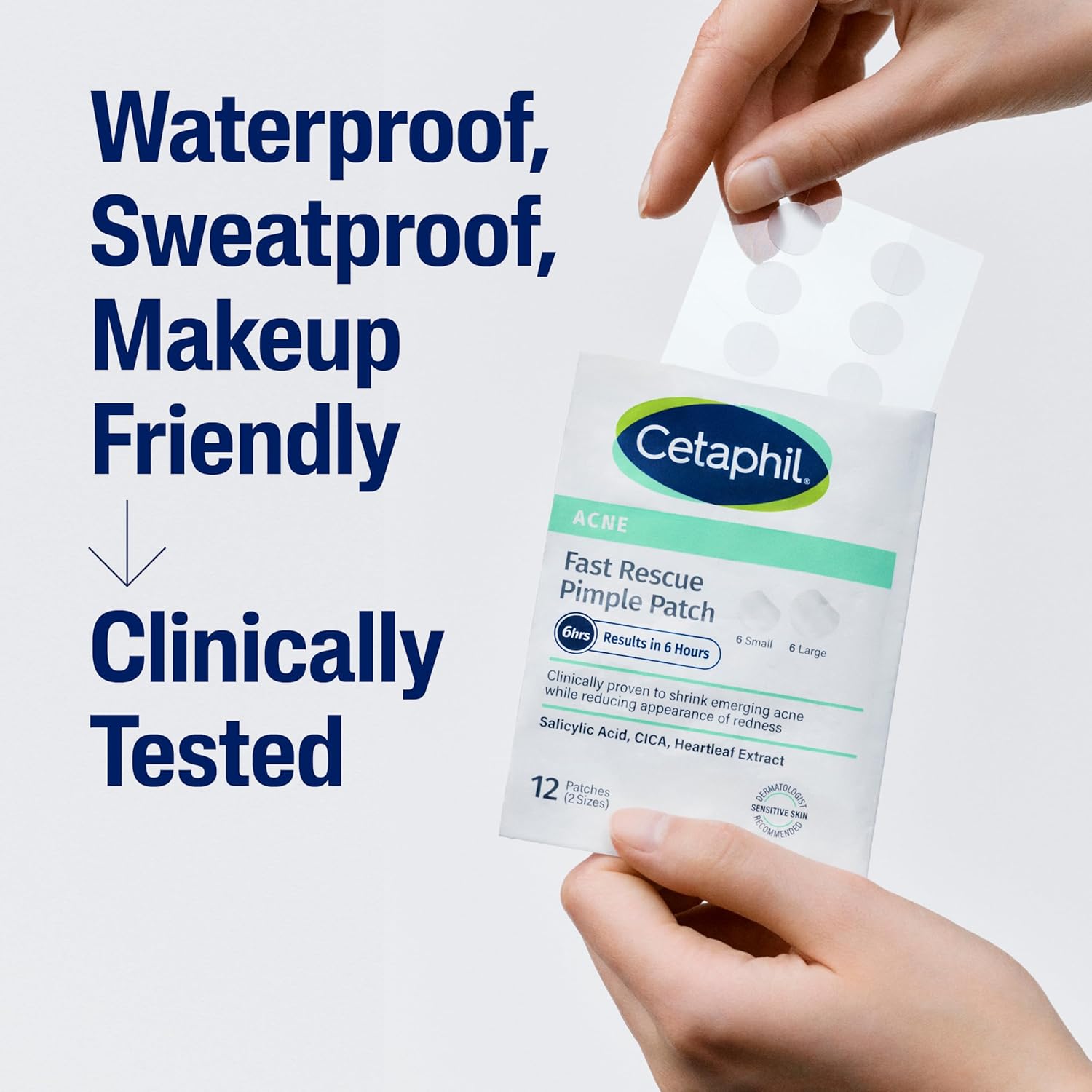 Cetaphil Acne Fast Rescue Pimple Patch - 24 Patches (2 sizes)