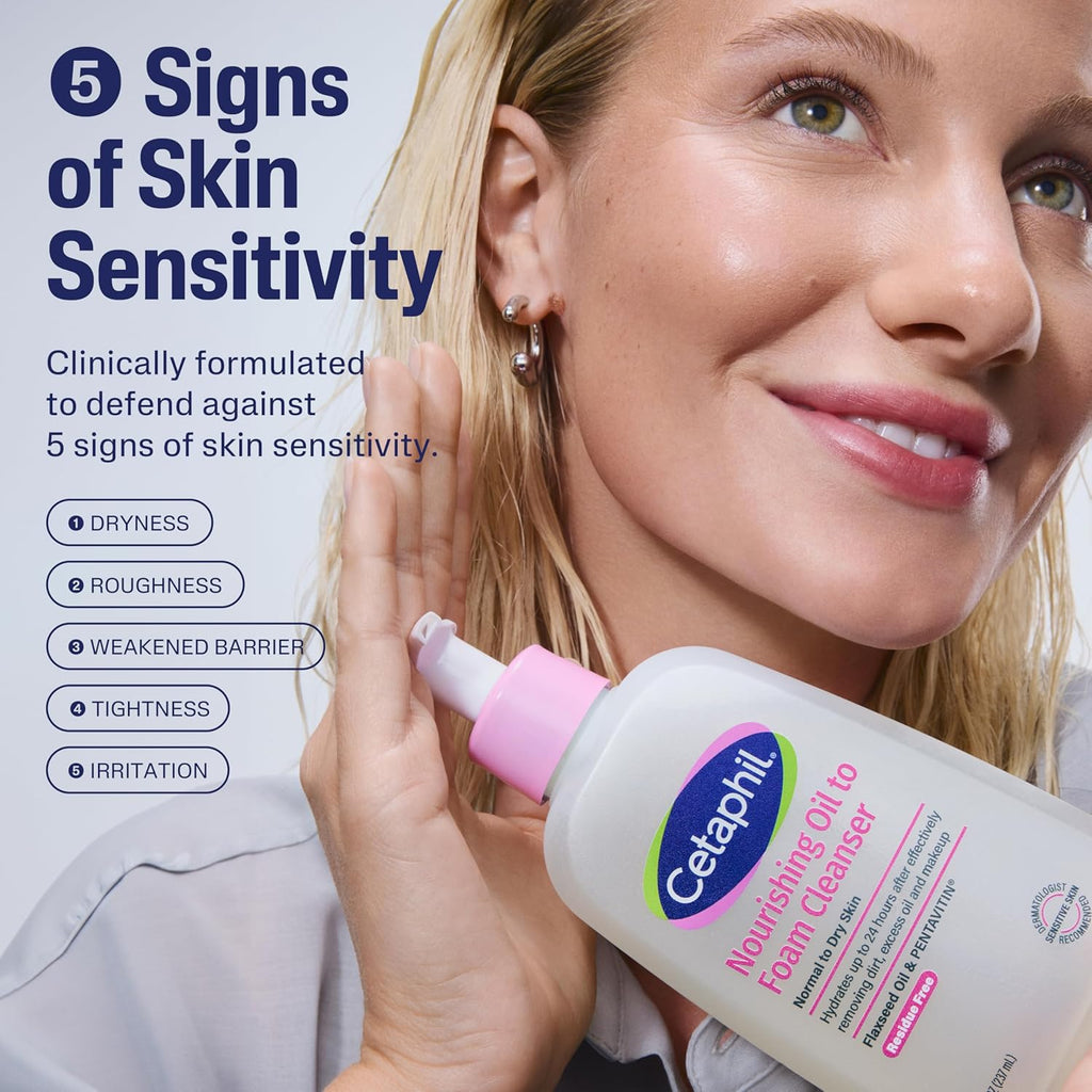 Cetaphil Nourishing Oil to Foam Facial Cleanser- 8 fl oz (237ml)