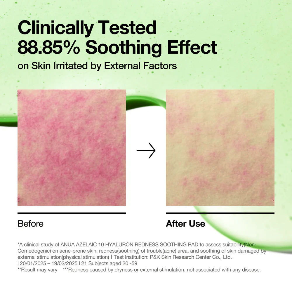 ANUA Azelaic 10 Hyaluron Redness Soothing Pad  (90pads)