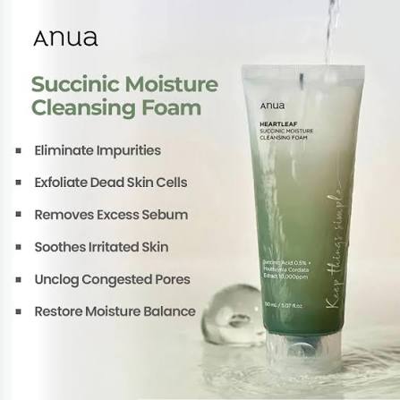 Anua Heartleaf Succinic Moisture Cleansing Foam mini  25ml
