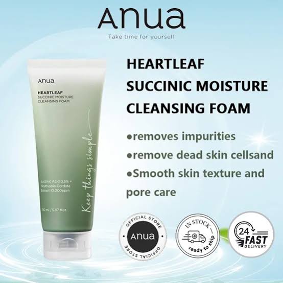 Anua Heartleaf Succinic Moisture Cleansing Foam mini  25ml