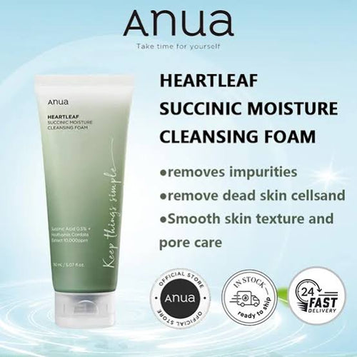 Anua Heartleaf Succinic Moisture Cleansing Foam mini  25ml