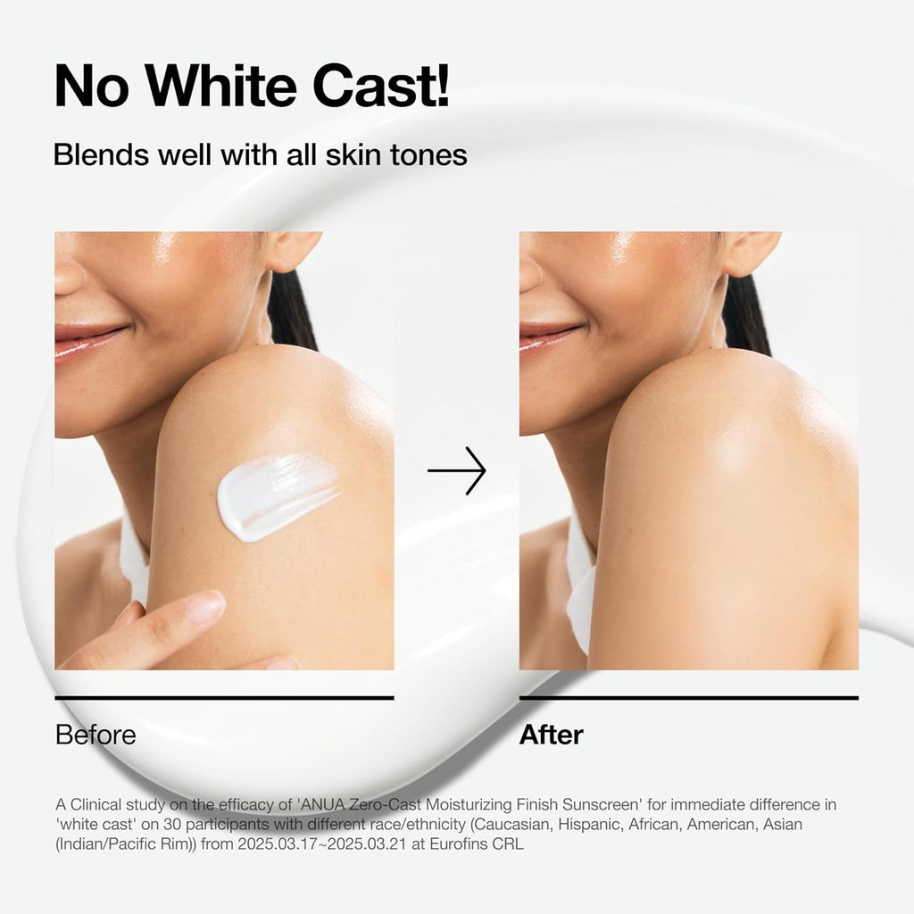 Anua Zero-Cast Moisturizing Finish Sunscreen SPF 50 – 50ml